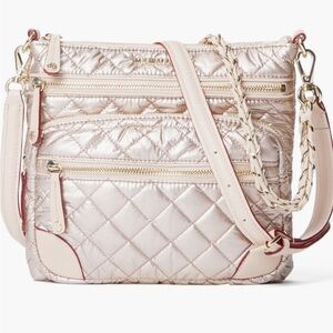 EUC MZ Wallace Rose Gold Crossbody with interchangeable straps and dust bag
